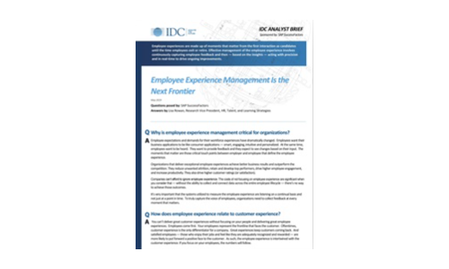 IDC Brief Employee Experience Management is de volgende grens