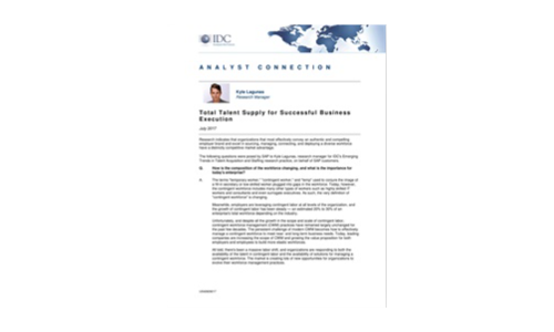 Totale talentvoorraad voor succesvolle bedrijfsuitvoering -idc Analyst Connection